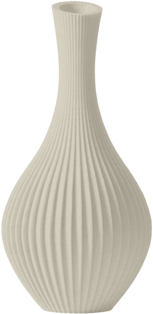 Layvo Elori Vaas - Crème - 20 cm - droogbloemen vaas - japandi - gerecycled plastic
