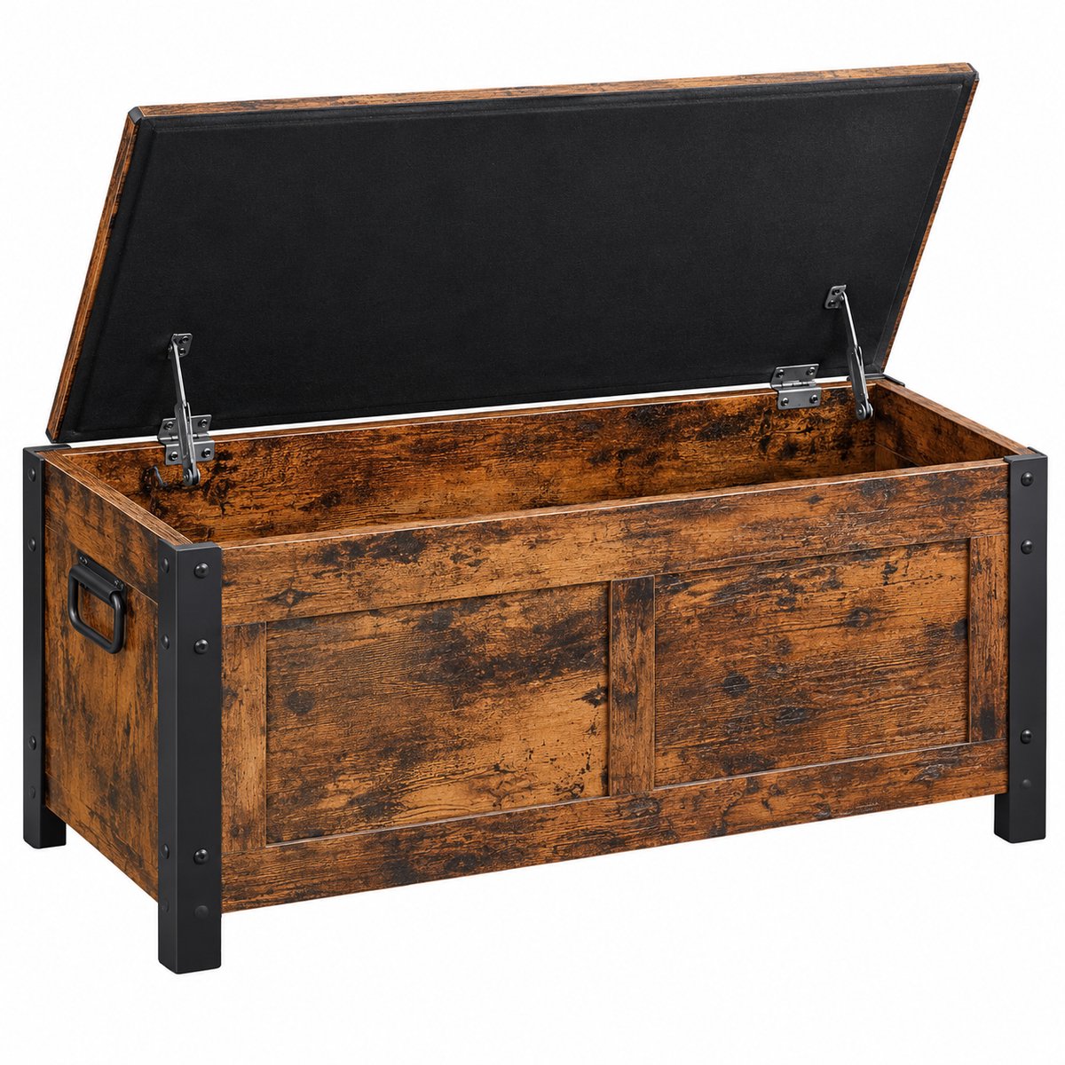 Bresht Opbergbank - Opbergbak - Dekenkist - 136 kg draagvermogen - Houten uitstraling - Veiligheidsscharnieren - 100 x 40 x 46 cm