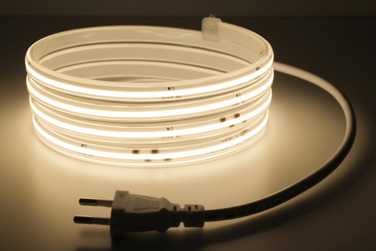 COB LED Lichtslang 230V 5 meter - Warmwit 3000K - 10W/m - 1000lm/m - IP65
