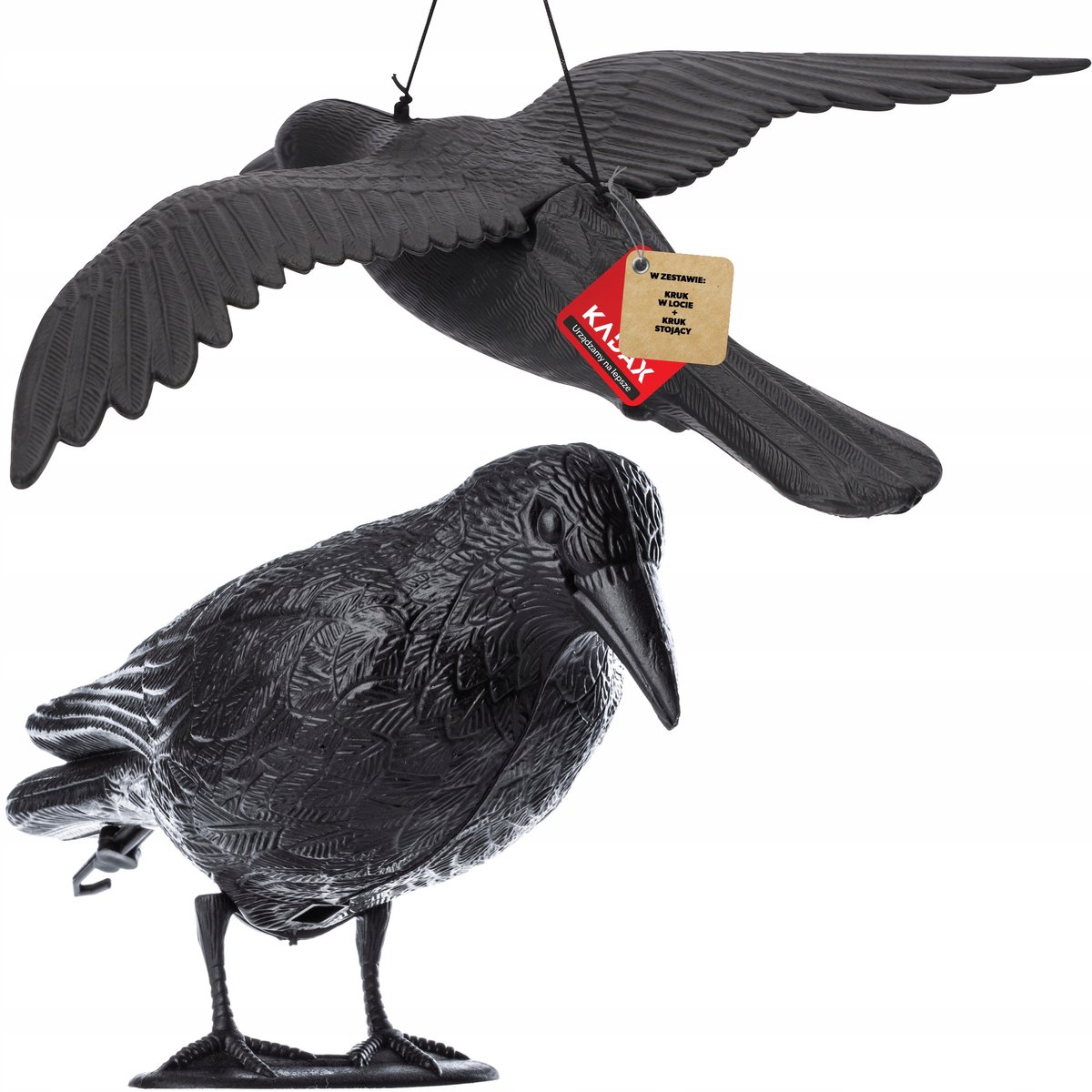 KADAX vogelverschrikker in de vorm van een duif, staand + vliegend (set van 2)