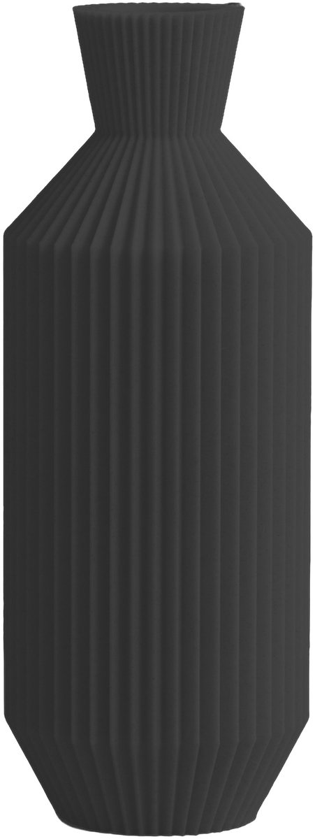 Layvo Beryl Vaas - Zwart - 20 cm - droogbloemen vaas - minimalistische vaas - gerecycled plastic