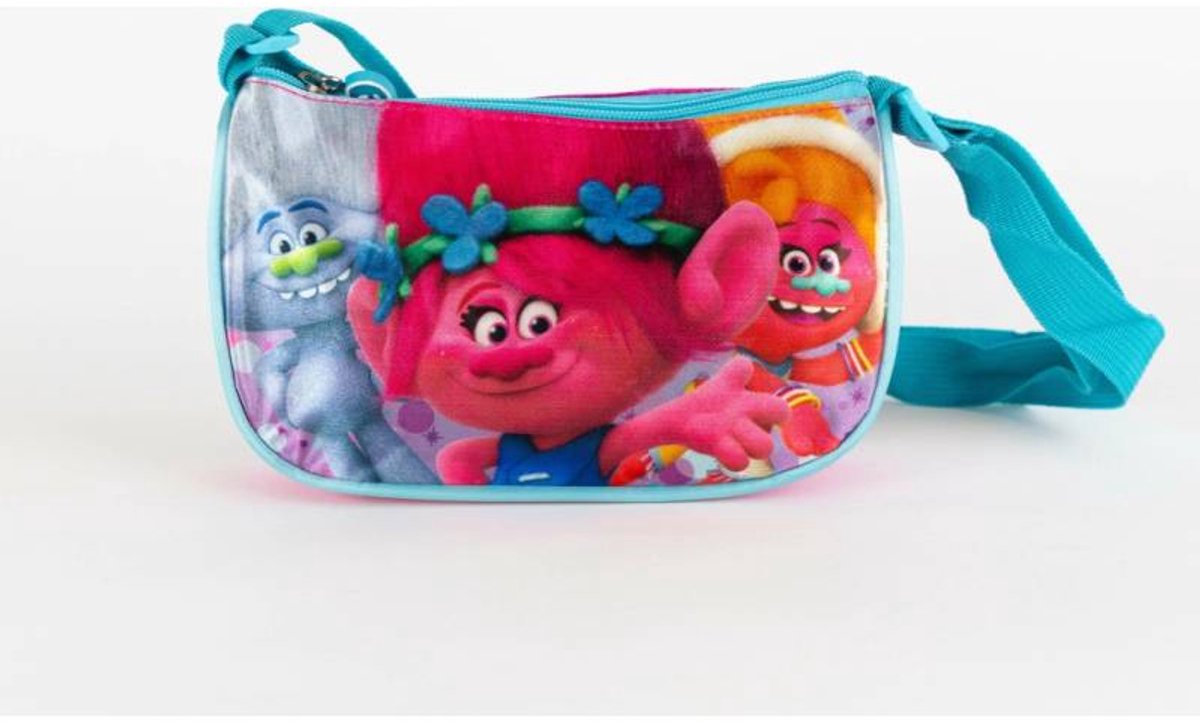 DreamWorks Trolls Schoudertas voor Kinderen – Poppy – Roze/Blauw – Kinder Tas