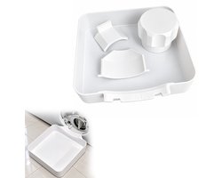 Kaiyaya - wasmachine lekbak 4-delige set - met universele en Samsung geleidingsplaat - waterdicht en duurzaam - voor vloerbescherming in wasruimte - wit