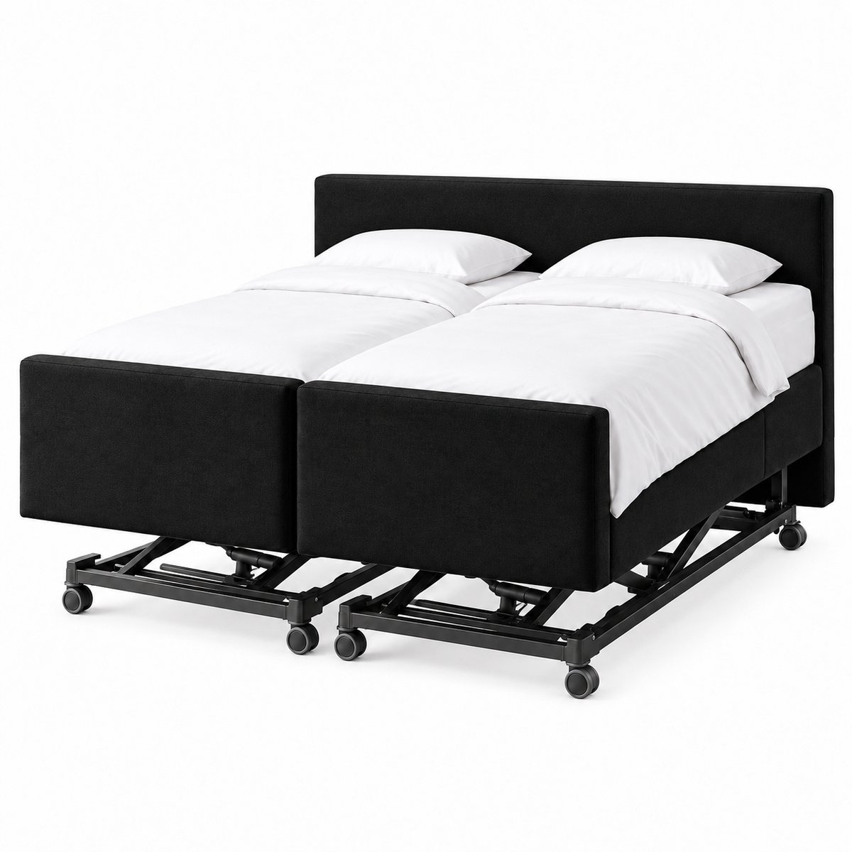 Boxspring FD Lecce Hoog Laag Bed 2 Persoons/ Verzorgingsbed /Seniorenbed Elektrisch Verstelbaar 160x200 cm Zwart