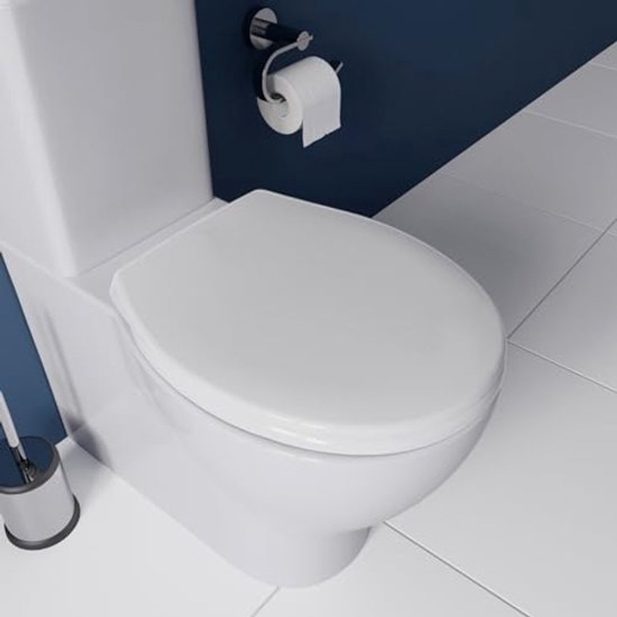 Antibacteriële witte toiletbril - met langzaam sluitend deksel en quick-release