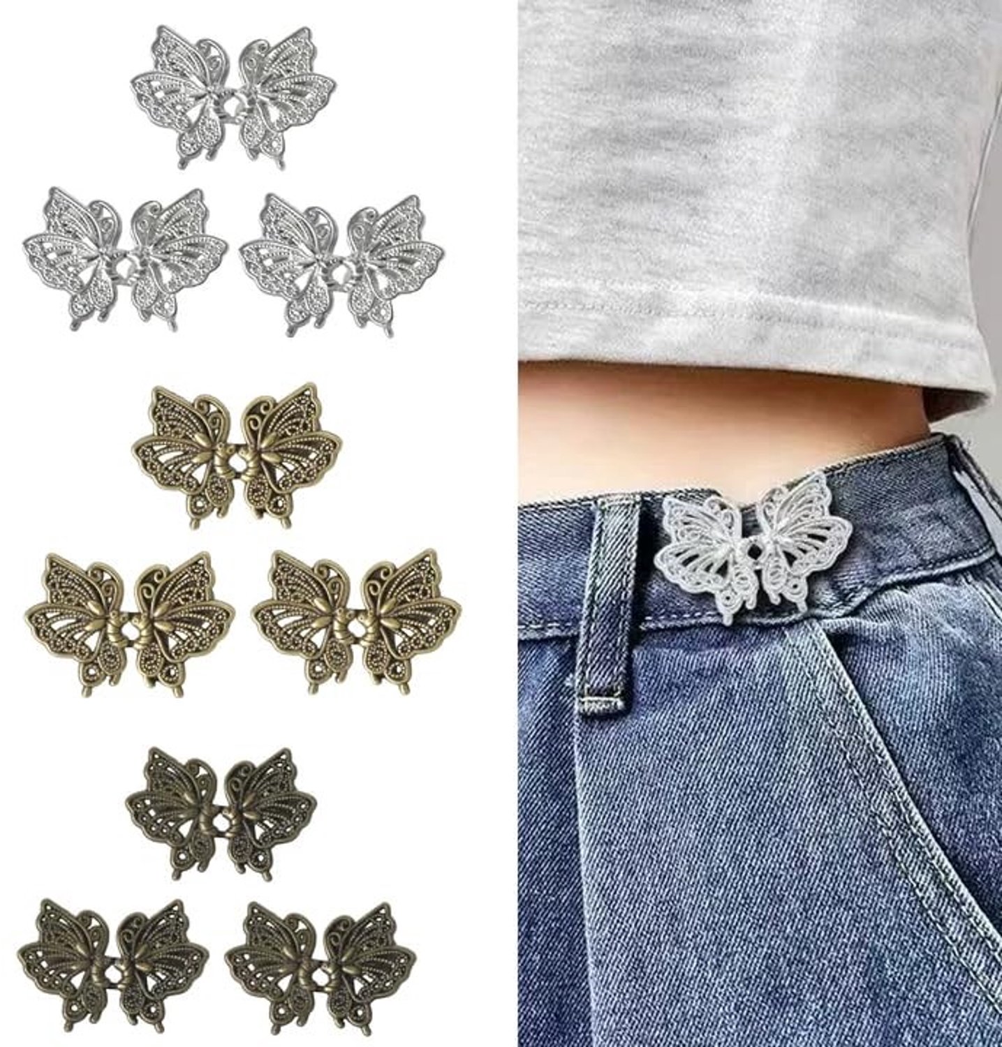 9 Sets Verstelbare Jeans Tailleclips voor Makkelijk Aanpassen