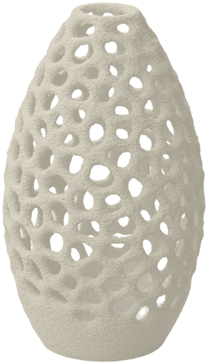Layvo Petra Vaas - Crème - 25 cm - droogbloemen vaas - minimalistische vaas - gerecycled plastic