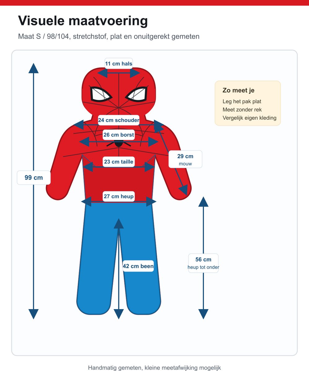 Jobber Toys Superheldpak Kind - Spinnenjongen 98/104 met 2 Maskers — afbeelding 4