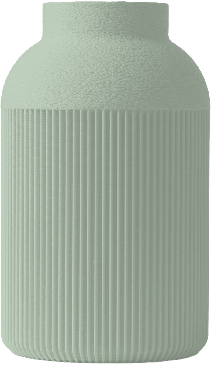 Layvo Paxon Vaas - Salie - 25 cm - droogbloemen vaas - moderne vaas - gerecycled plastic