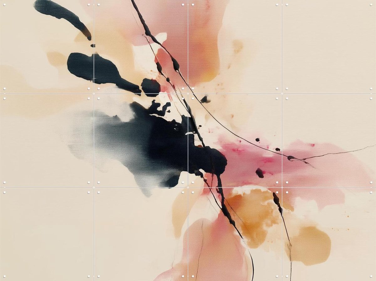IXXI Modern Ink Bloom, Branka Kodžoman - 80 x 60 cm - Gratis ophangtool - Grote wanddecoratie en posters - Kleurrijk, Aquarel, Abstract, Modern