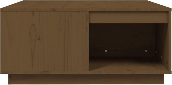 Salontafel bijzettafel woonkamertafel koffietafel salontafel houten tafel woonkamer massief grenen honingbruin 80x81x36,5 cm — afbeelding 3