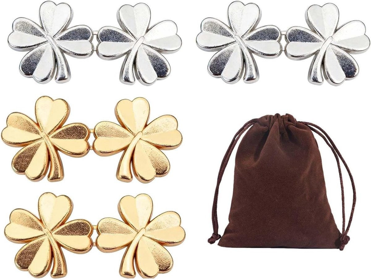 Knopen instelbaar 4 sets metalen knoop zilver goud verstelbare taille sluiting accessoires voor broek jas rok kledingdecoratie