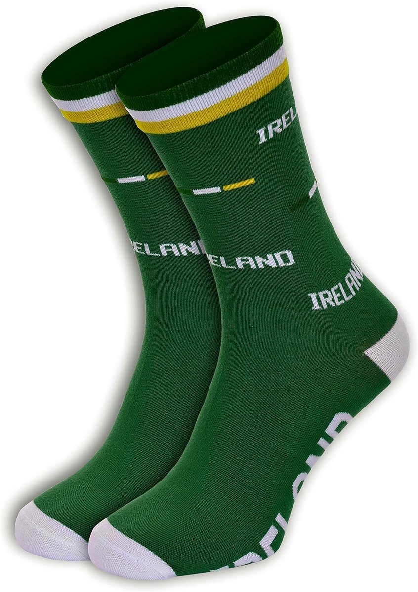 Sokken met landthema, groot, schoenmaat 7-11 (vlag van Ierland), Vlag van Ierland, 41-45 EU