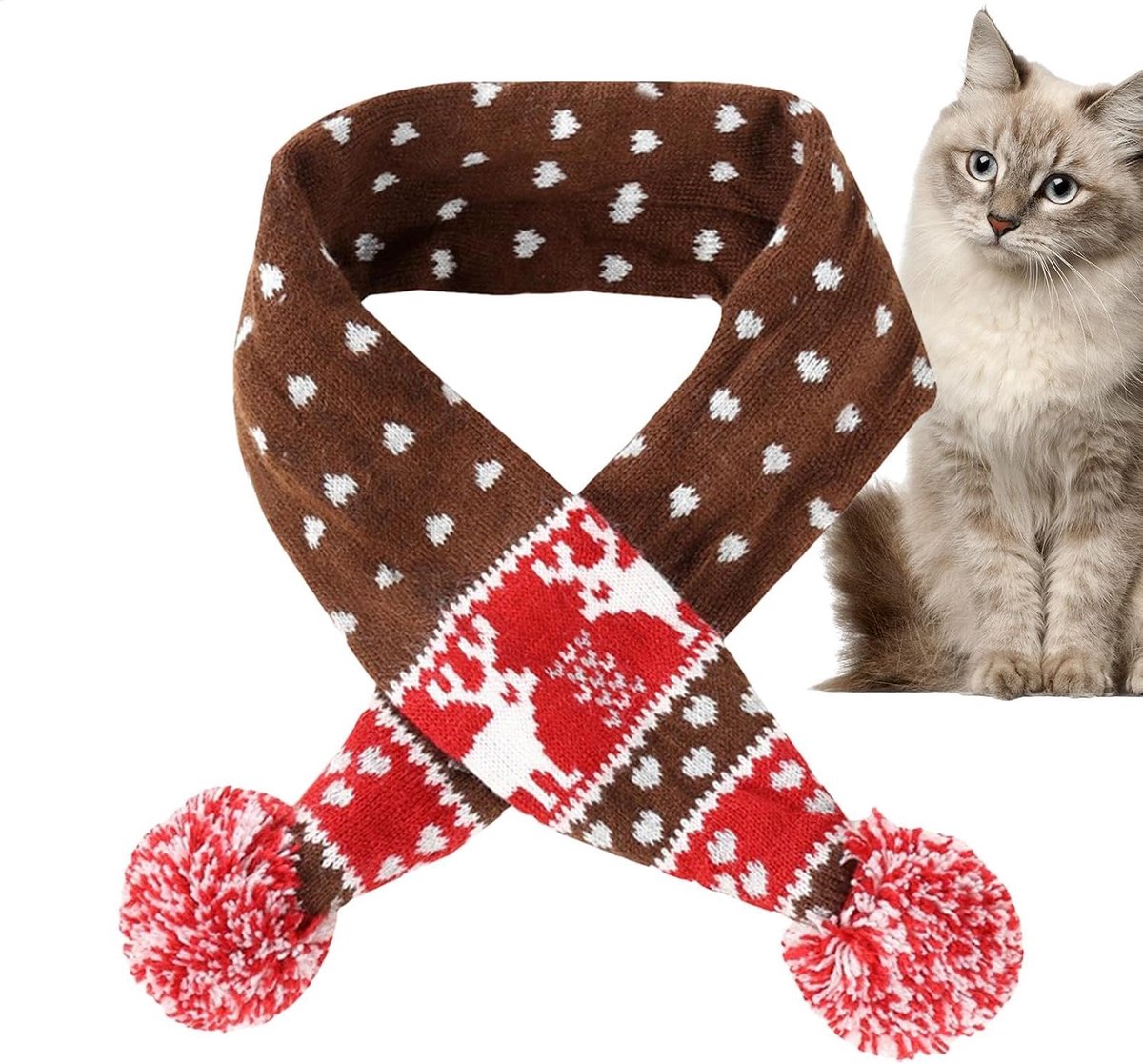 Kerst Sjaal Rendier Hond Sjaal Gebreide Huisdier Sjaal Vakantie Hond Halswarmer Kerst Hond Kostuum, Hond Winter Halswarmer, Hond Sjaal, Acryl Hond Sjaal Kleine Hond Litteken