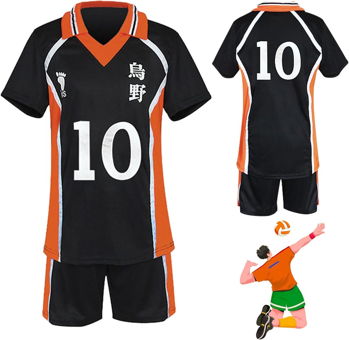 Haikyuu Karasuno cosplay, anime-cosplay heren, anime-kostuum, Haikyuu volleybal jersey, Karasuno uniform shirt en shorts Shouyou Hinata-kostuum voor cosplayshow, Halloween, carnaval