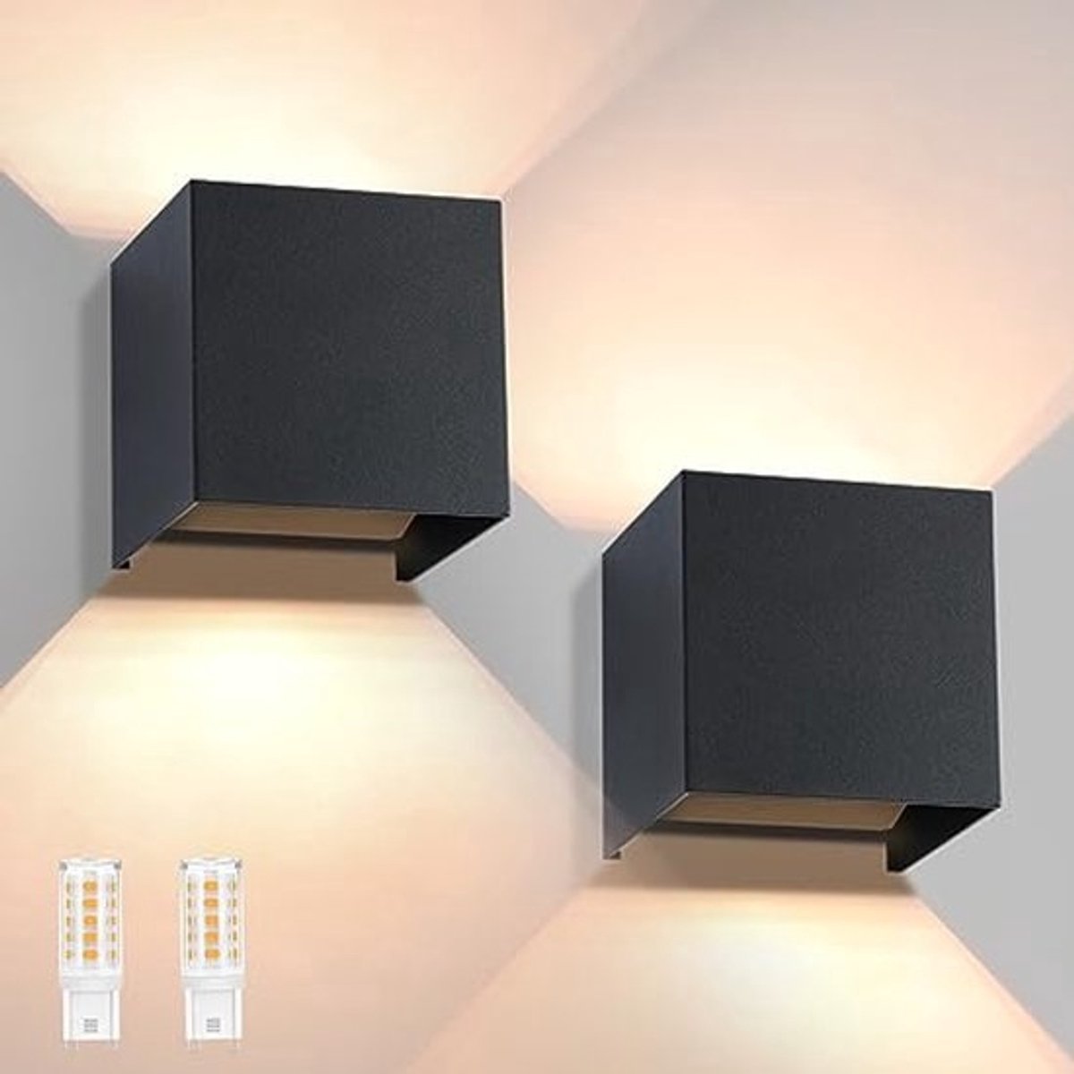 Moderne ledwandlamp voor binnen en buiten - Warmwit licht - IP65 waterdicht