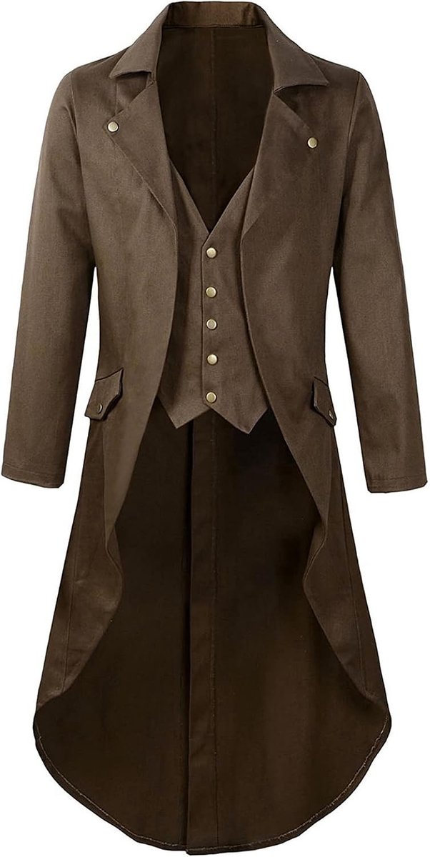 Vintage herenjas, middeleeuwse smoking, renaissance-jas, steampunk, gothic, retro, Victoriaanse jas, punkjas, zachte ademende piratenfeestoutfits