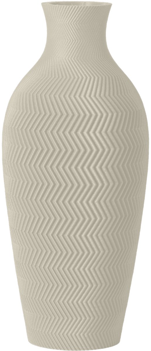 Layvo Aluna Vaas - Crème - 25 cm - droogbloemen vaas - moderne vaas - gerecycled plastic