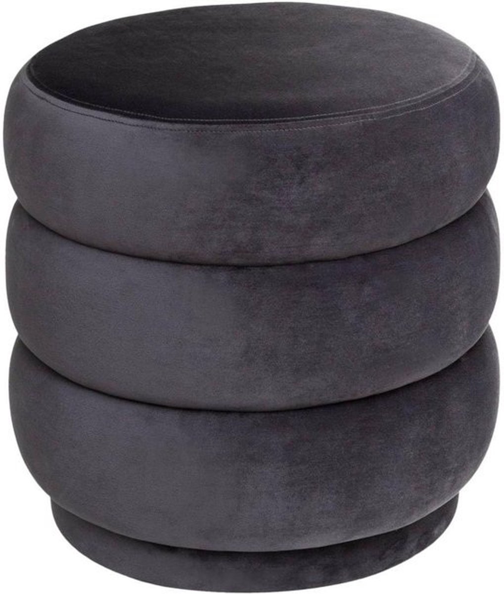 Zitzak velours - zachte poef - comfortabel zitten - elegante kleur - 44x44x35 cm - grijs