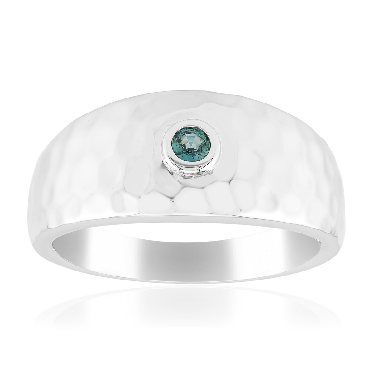 Cavill - Zilveren ring met Braziliaanse rondgeslepen Alexandriet 0,034 ct - 925 sterling zilver gerhodineerd - elegante damesring luxe stijl