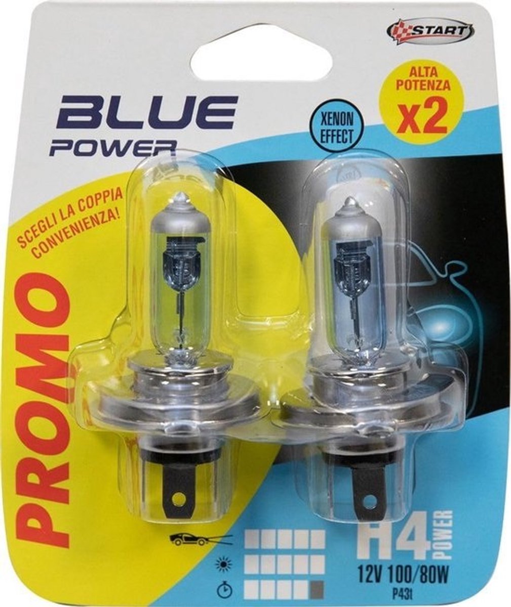 Set van 2 H4-haloge koplampen - 12V 100/80W P43t - superhelder licht