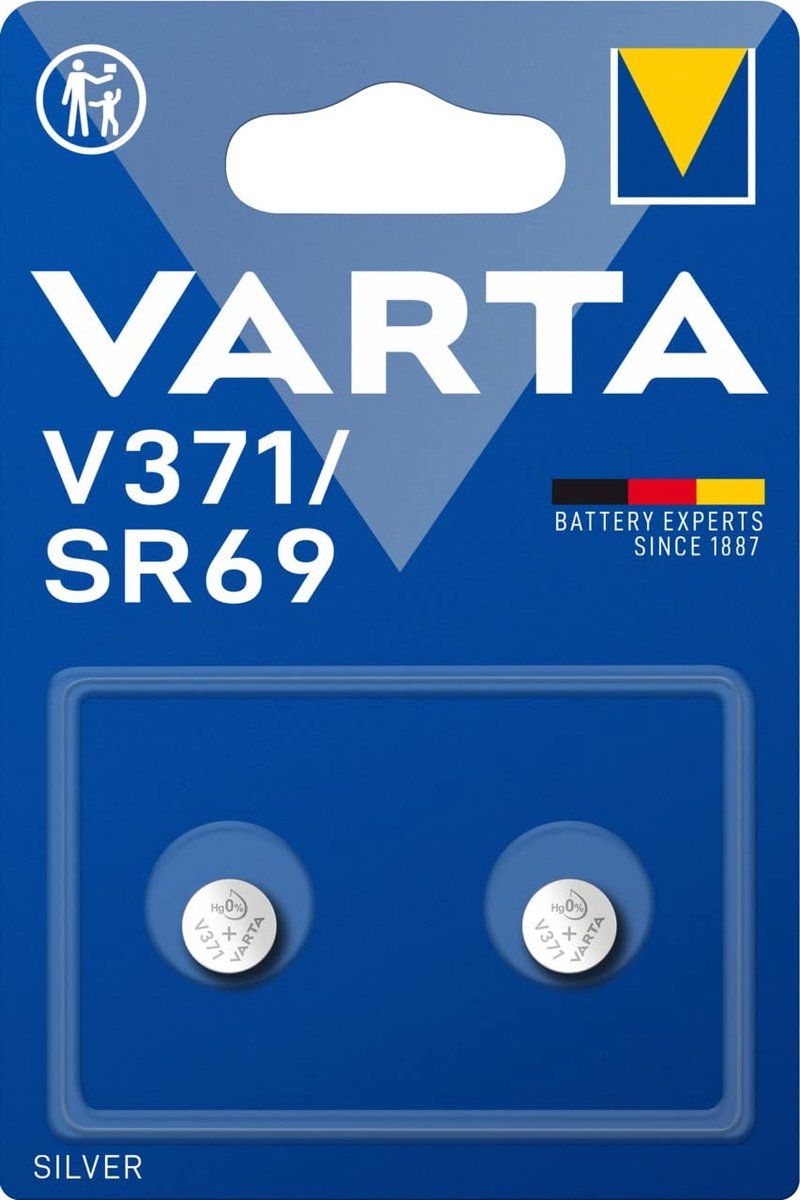 Knopcelbatterijen V371/SR69, 2 Stuks