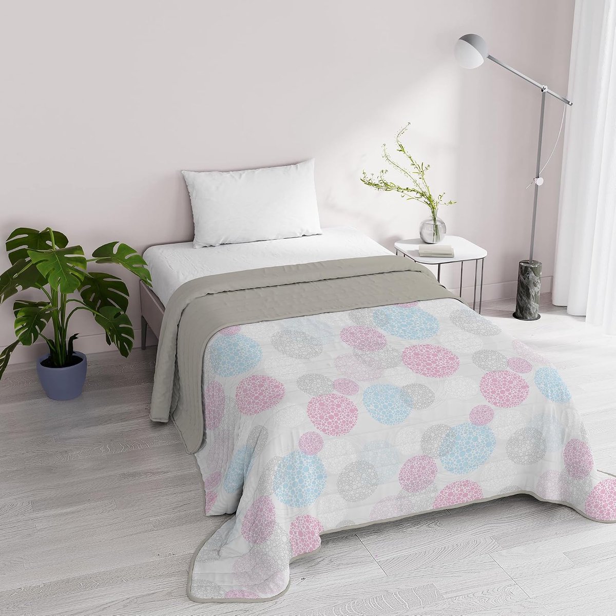Quilt van microvezel, voor de zomer, 1,5 ligplaatsen, moleculen