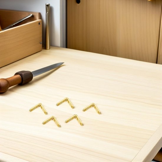 20 Stuks Gouden Kleine Metalen Scharnieren voor Sieradendozen Onzichtbare Duurzame Kistscharnieren Geschikt voor Houten Kasten Decoratieve Meubelaccessoires — afbeelding 2