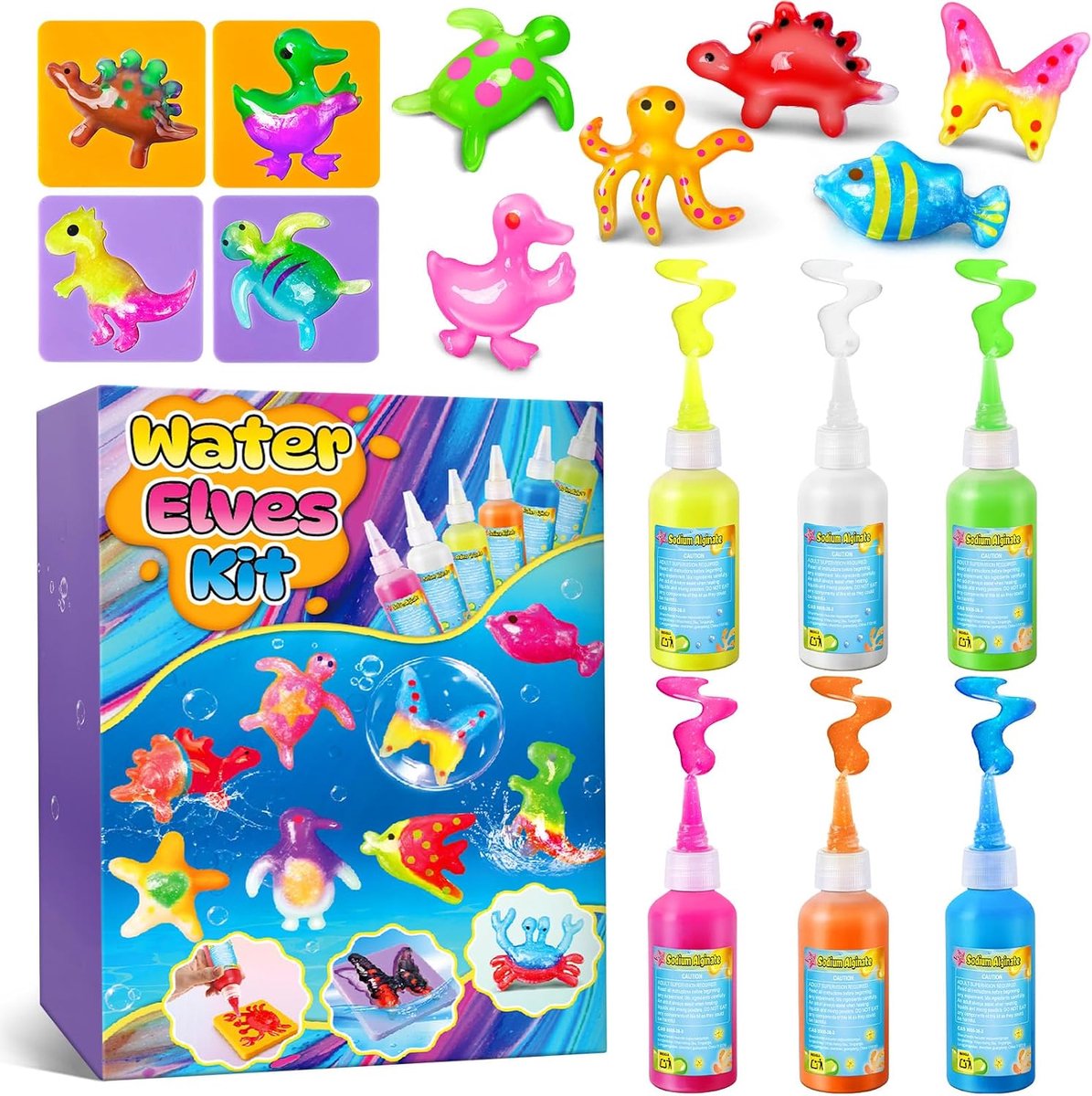 UNGLINGA Magic Water Elf Toy Set for Children, 6 Bottles Colour Gel - ShopVlot