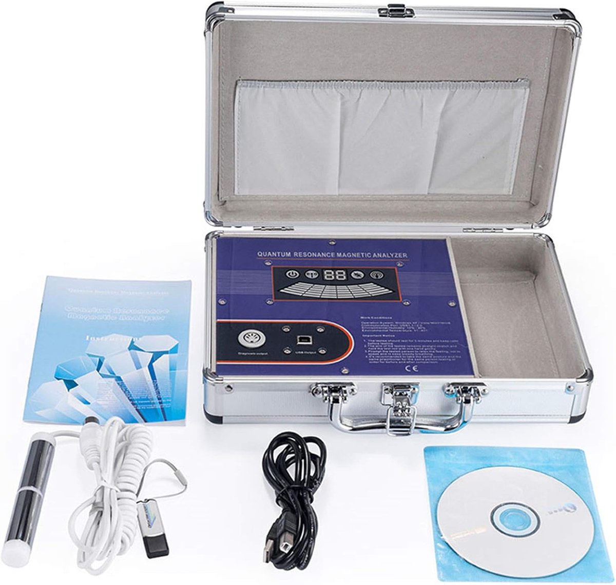 Multilingual Language Support 52 Comparative Reports 6-core Quantum Resonance Magnetic Analyzer Body Health Scanner (paars)