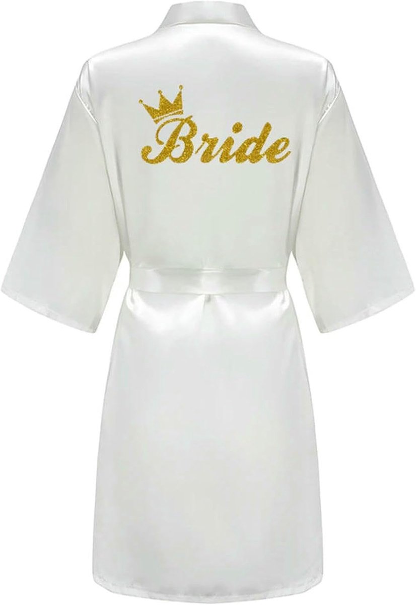 Gown Women's Personalised Glitter Writing Satin Robe Bride Bridesmaid Maid Of Honour Wedding Party Kimono-as The Photo Show_d-l
