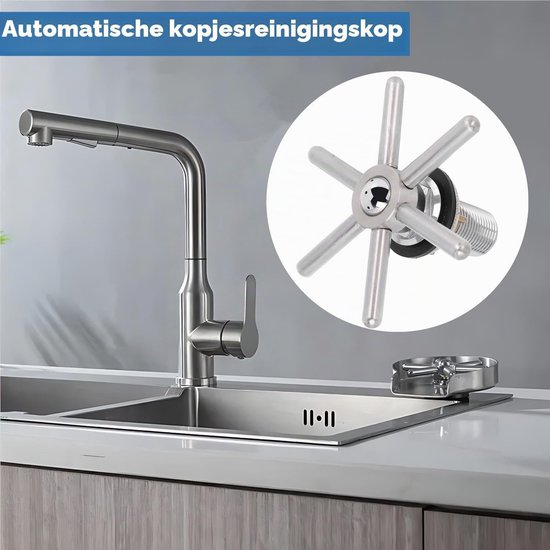 Automatische Kopjesreiniger voor Bar en Restaurant, RVS Glazen Spoelmachine voor Koffie en Thee — afbeelding 2