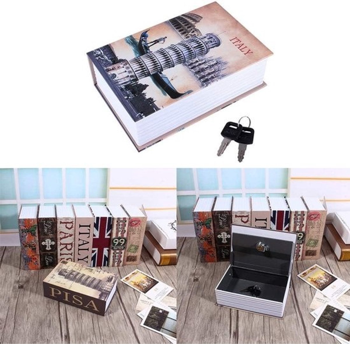 Veiligheidswoordenboek met Secret Safe Security Box - met slot - voor thuis en kantoor