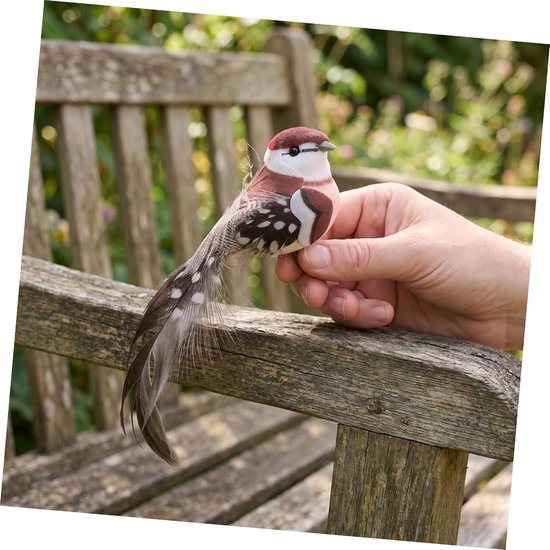 10 Stuks Realistische met Clip Decoratieve Nepbird Ornamenten met Echte Veren Veelzijdige Kunstvogel Decoratie voor Tuin Kerstboom Feest Ambachtelijke Projecten — afbeelding 3