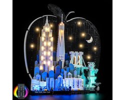 Lichtset met afstandsbediening, compatibel met Lego 21066 New York City - The Big Apple (geen model)
