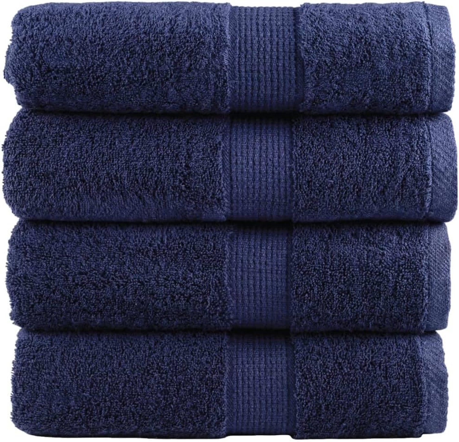 Set van 4, 30 x 30 cm, marineblauw, 600 g/m², katoen, washanddoeken voor badkamer en keuken