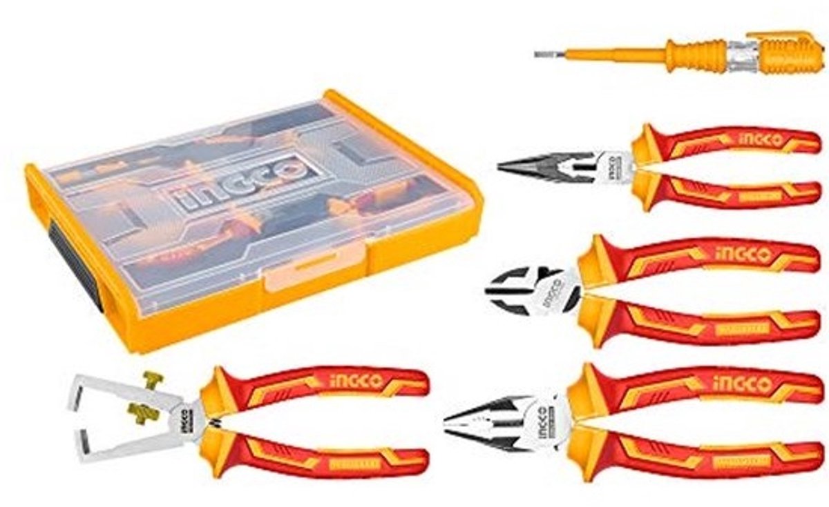 VDE-geïsoleerde tangenset - 5 stuks - voor elektrische klussen - 1000 V-handgereedschap