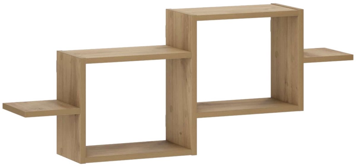 vidaXL Wandplank - Artisanaal - eiken - 95 - x - 17 - x - 37 - cm - Bewerkt - hout Artisanaal eiken