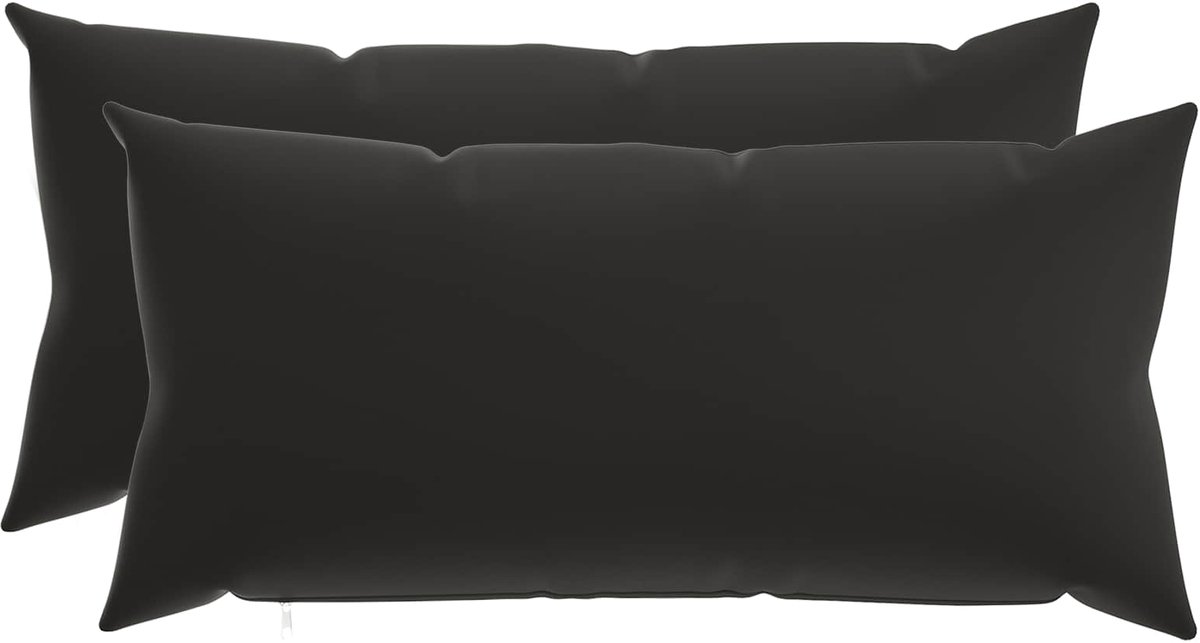 vidaXL Dekenkussen - 2 - st - HEERLEN - Zwart - 40 - x - 80 - cm - Polyester