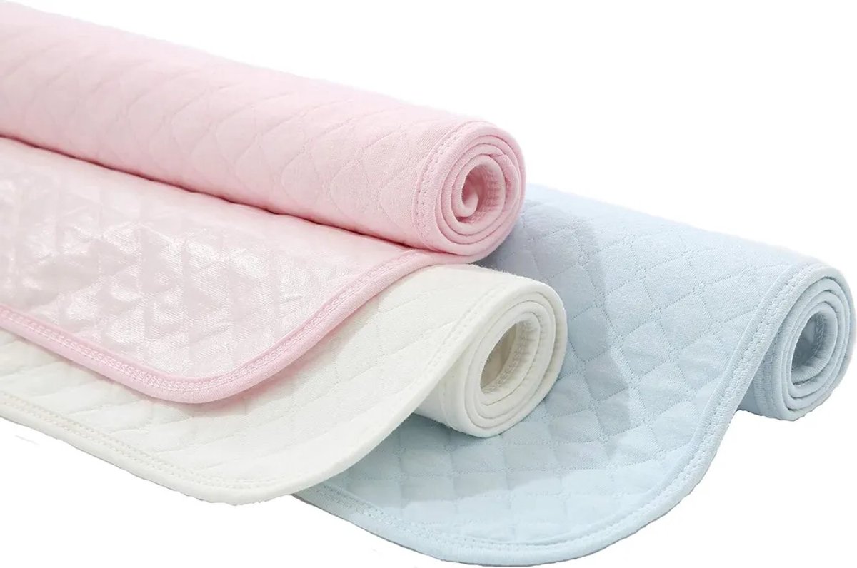 Wasbare en herbruikbare hondenpads | Blauw, roze en beige, 4-pack | 100% waterdicht, superabsorberend | Grote plasmatten geschikt voor puppy's | geschikt voor zindelijkheidstraining en -training van huisdieren |