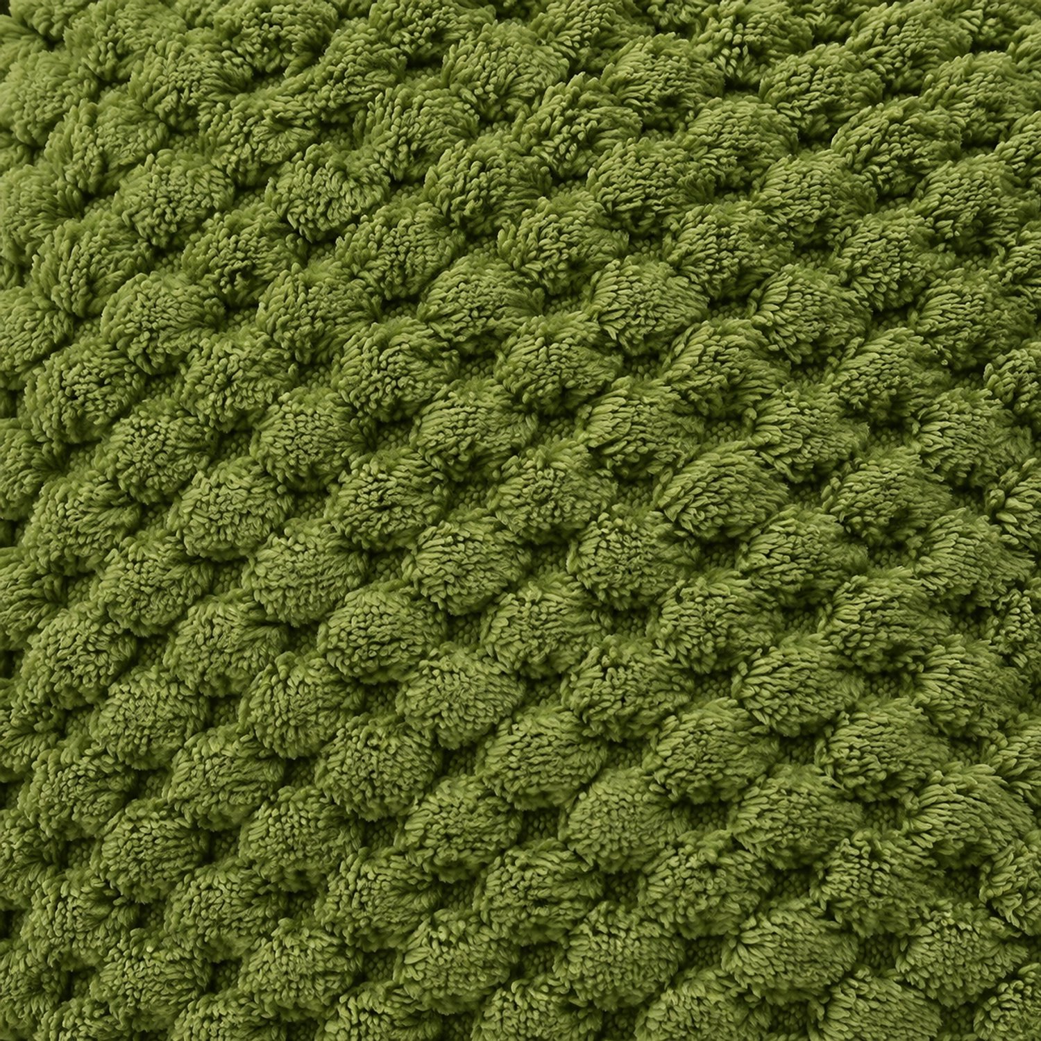 SWGOTA Legergroene flanellen deken 200 x 200 cm van polyester met wafelstructuur, verpakt met lint en kaart