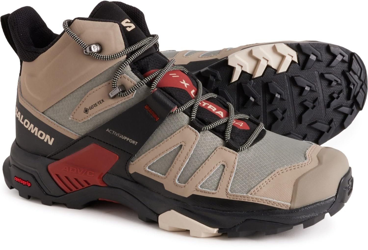 Salomon X ULTRA 4 MID GTX Wandelschoenen Vintage 44 Creme