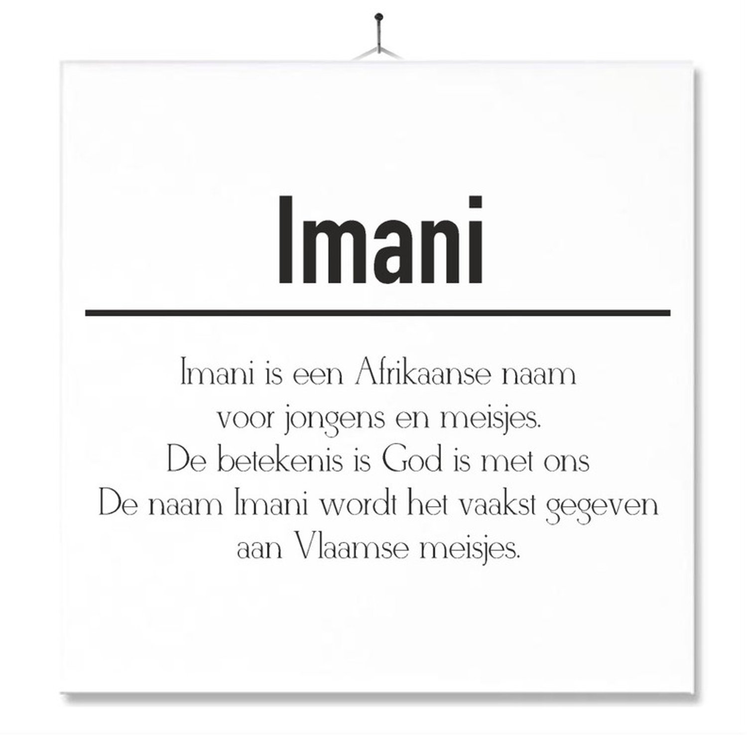 MC Living Tegel Met Opdruk | Betekenis | Kado | Cadeau | Met Naam - Imani Multi-Color