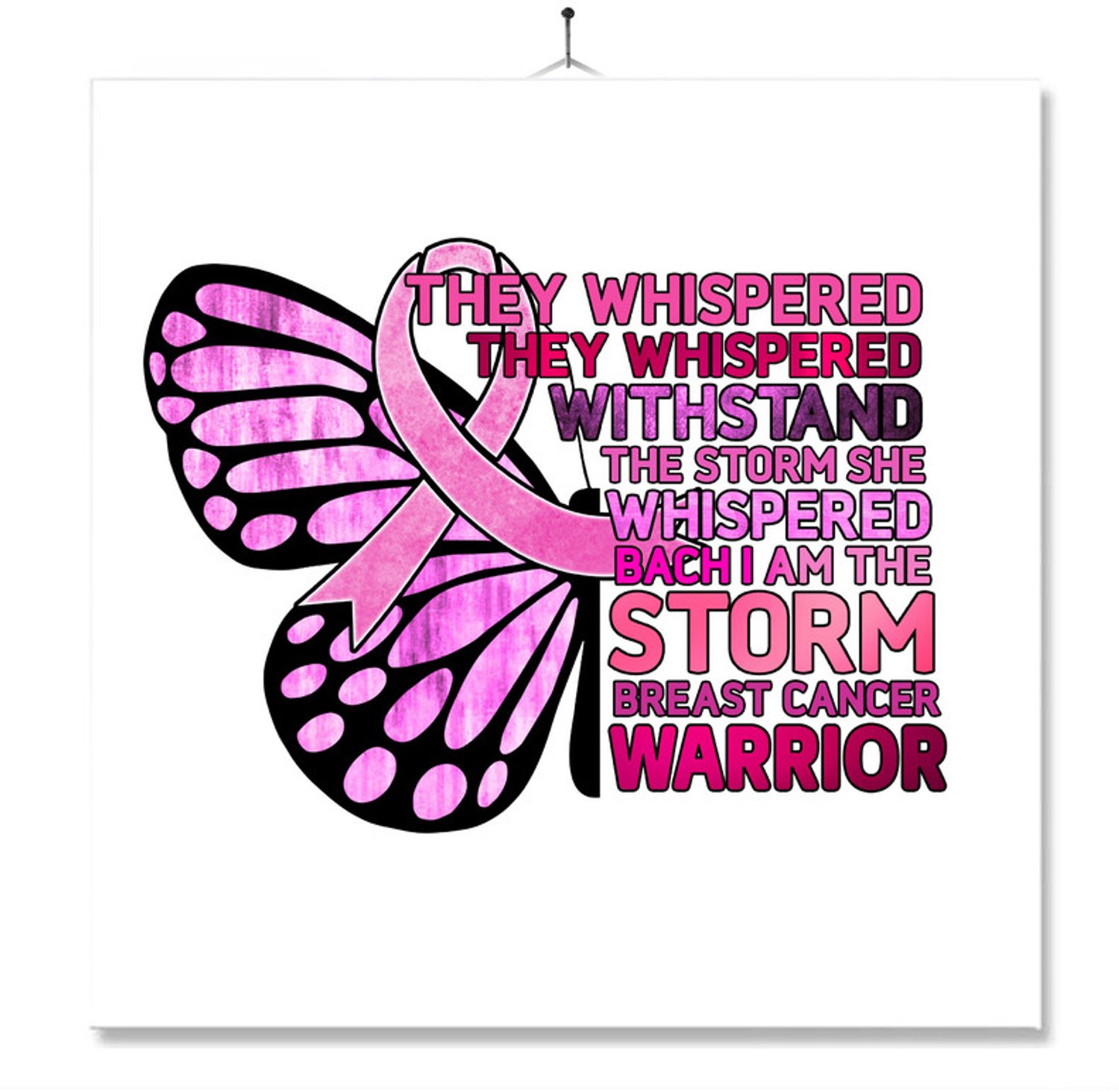 MC Living Tegel Met Opdruk | Breast Cancer Warrior Multi-Color
