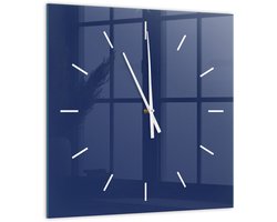 Wallfluent Wandklok - Tropische boho-bladeren Klok met Afbeelding - 60 cm x 60 cm - Grijs Wandklok - Zwarte Handen - Wandklok Met Cijfers - Wandklok Glas Woonkamer - Ronde Glazen Klok - Minimalistisch Wandklok - Klok met Afbeelding
