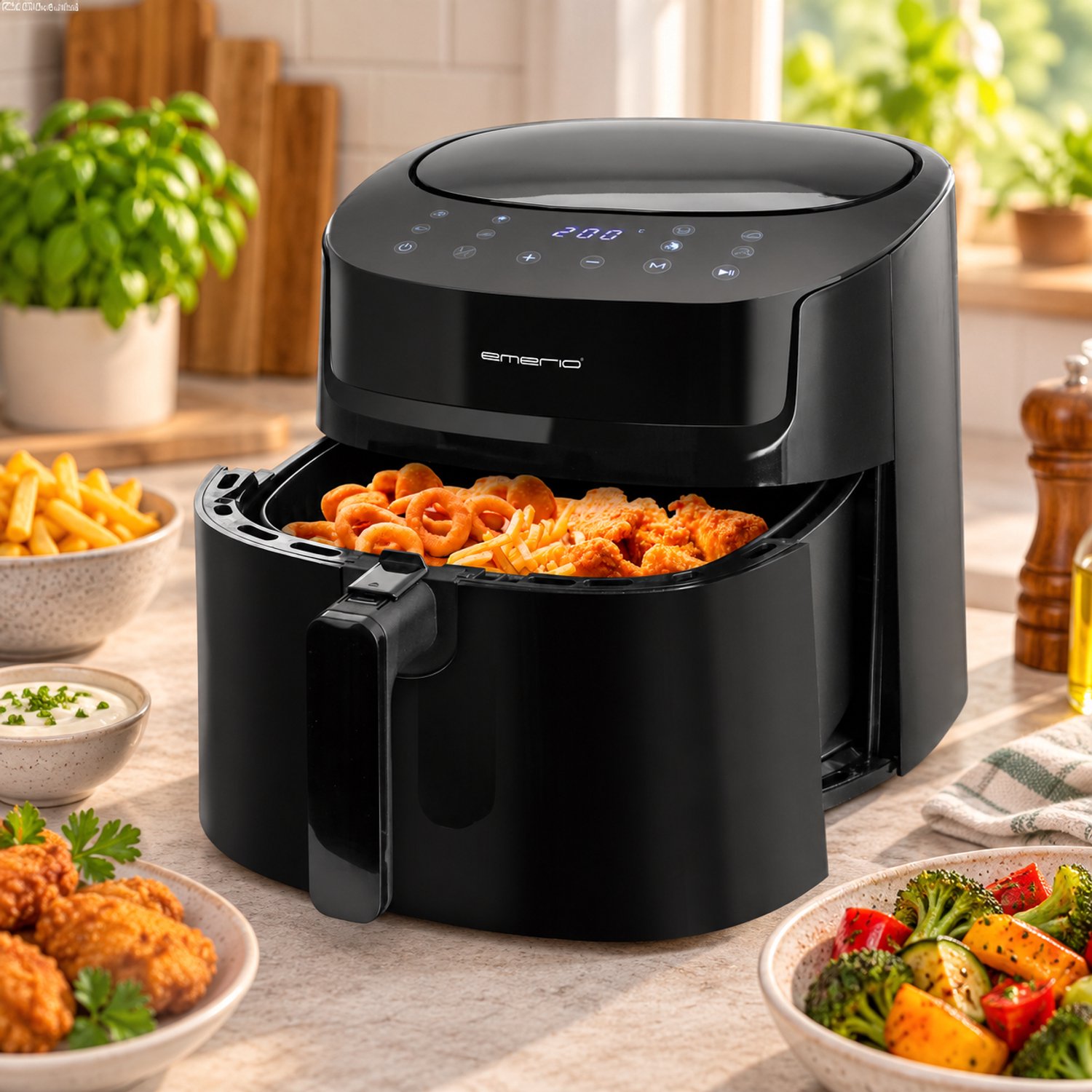 Emerio Airfryer XL 1800W met Dubbele Lade 7,2 Liter - afbeelding 3