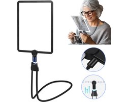 5X Vergrootglas Voor Een Volledige Pagina - Handsfree Vergrootglas - Rechthoekige Nekloep Met Led-Verlichting - Voor Senioren