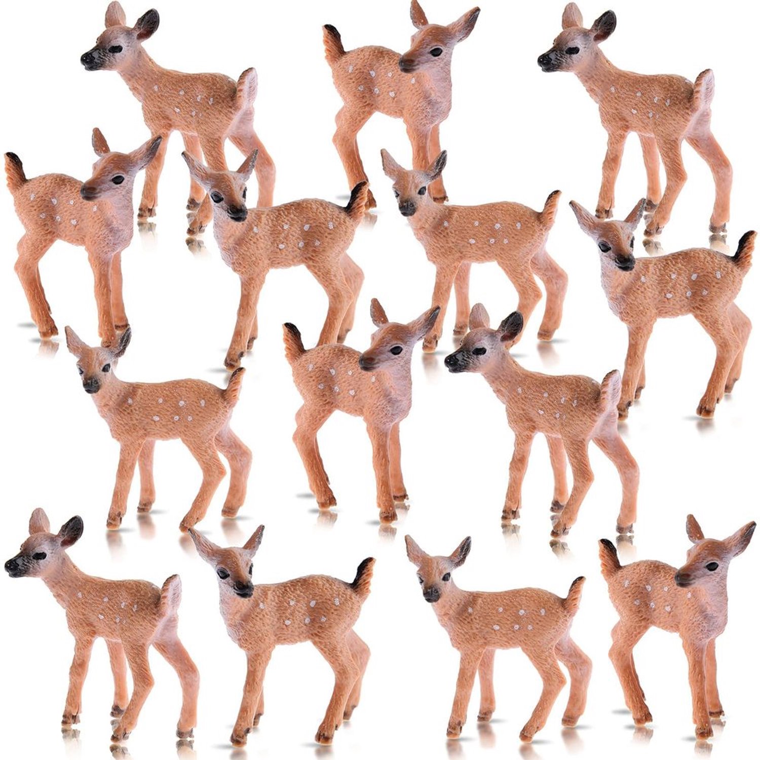 Set van 14 Mini Herten Figuren voor Decoratie
