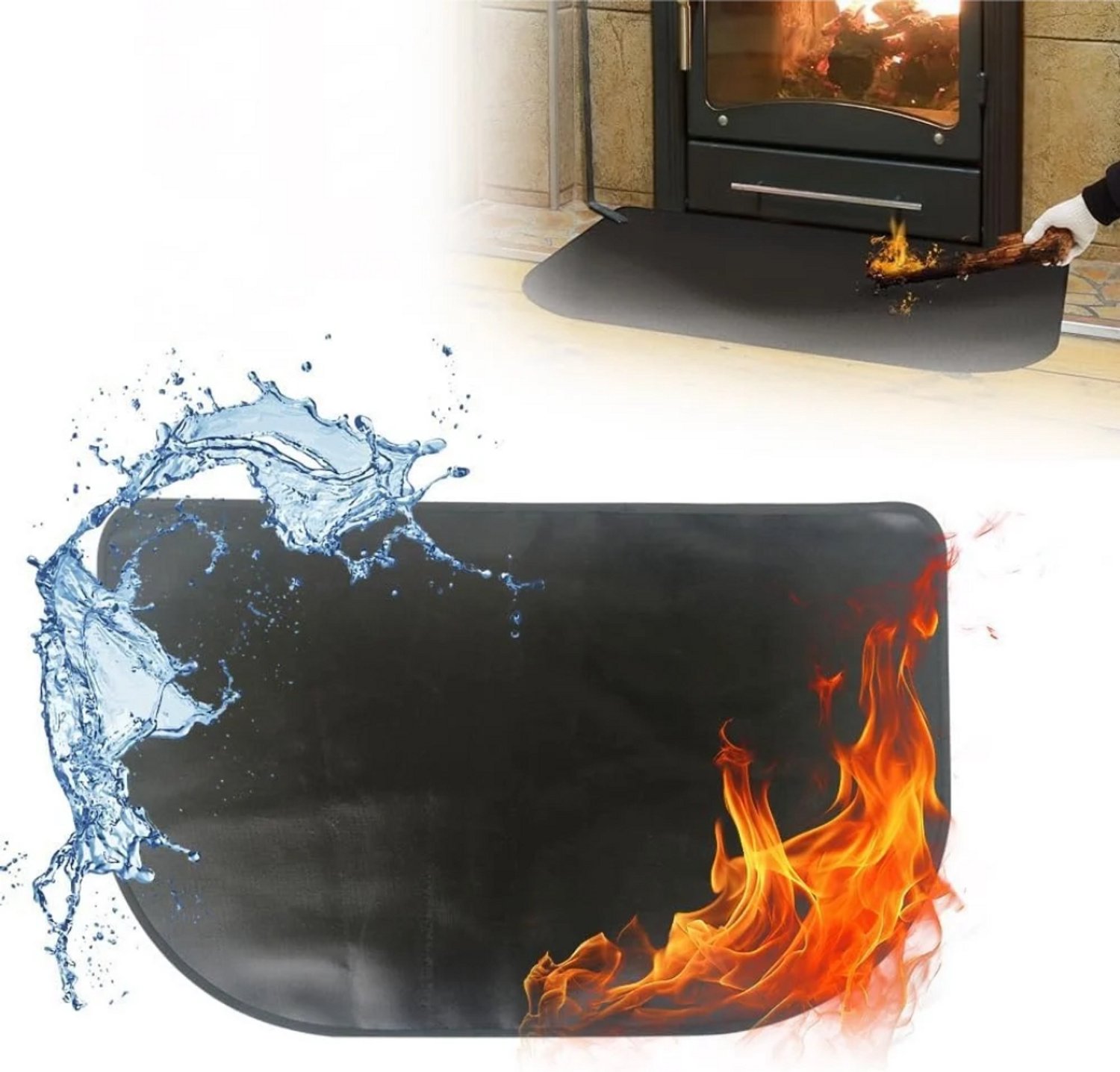 Vantivo® Vuurvaste Mat - Hittebestendige Haardmat - Open Haard - 106x61 CM