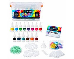 tie dye - tie dye kit - tie dye set - textielverf - knutselen - creatief kinderen - knutselen meisjes - verf kinderen knutselen - complete set!